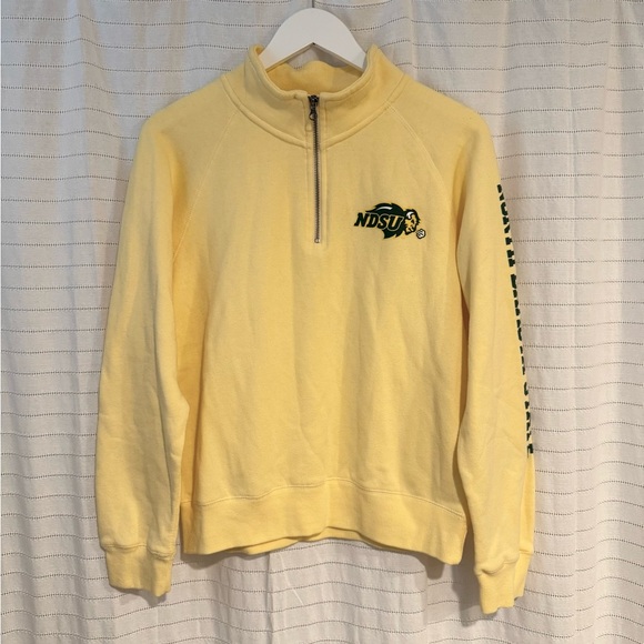 Blue 84 Tops - Blue 84 Butter Yellow NDSU Bison Women's Quarter Zip Sweatshirt Size Medium